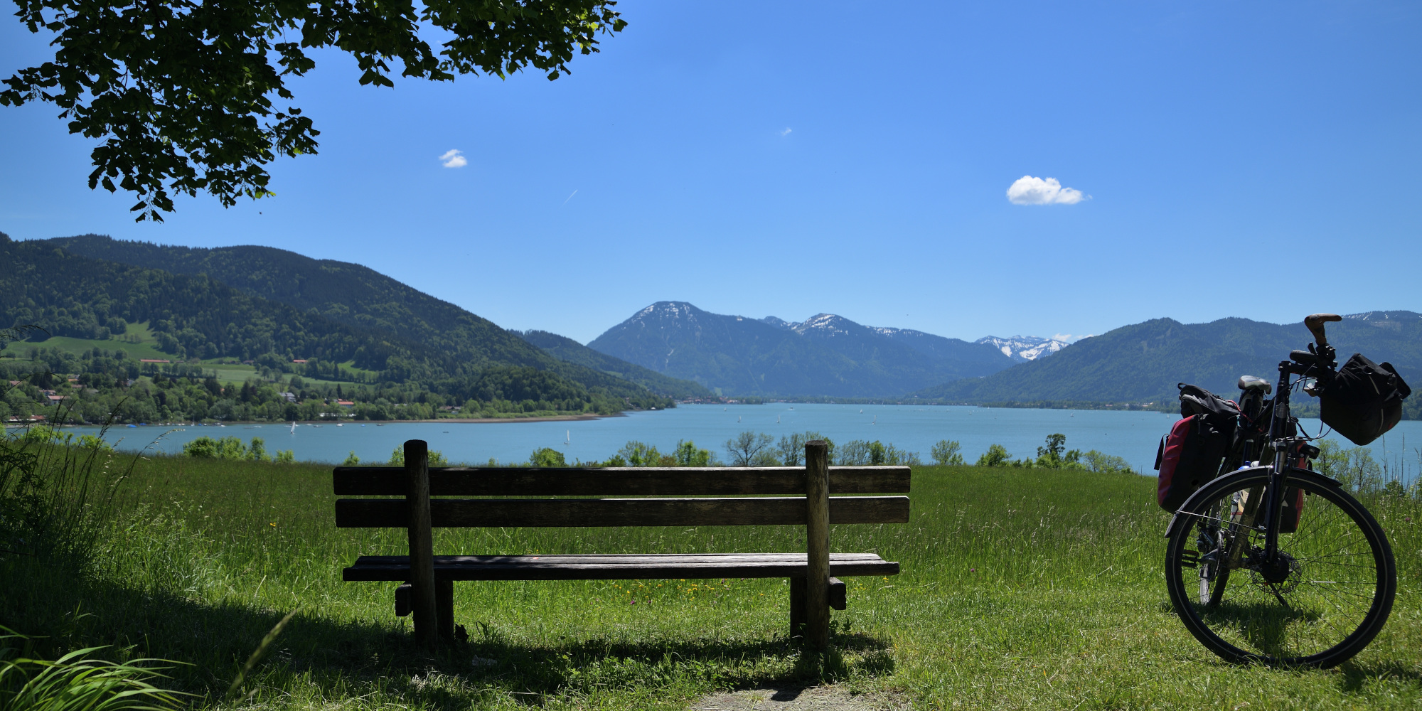 Radpause auf dem Bodenssee-Königsee Radweg am Tegernsee