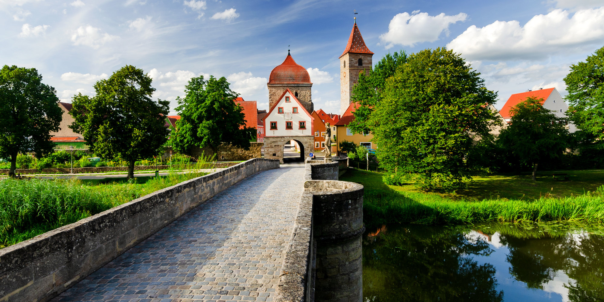 Steinerne Altmühlbrücke von Ornbau in Mittelfranken