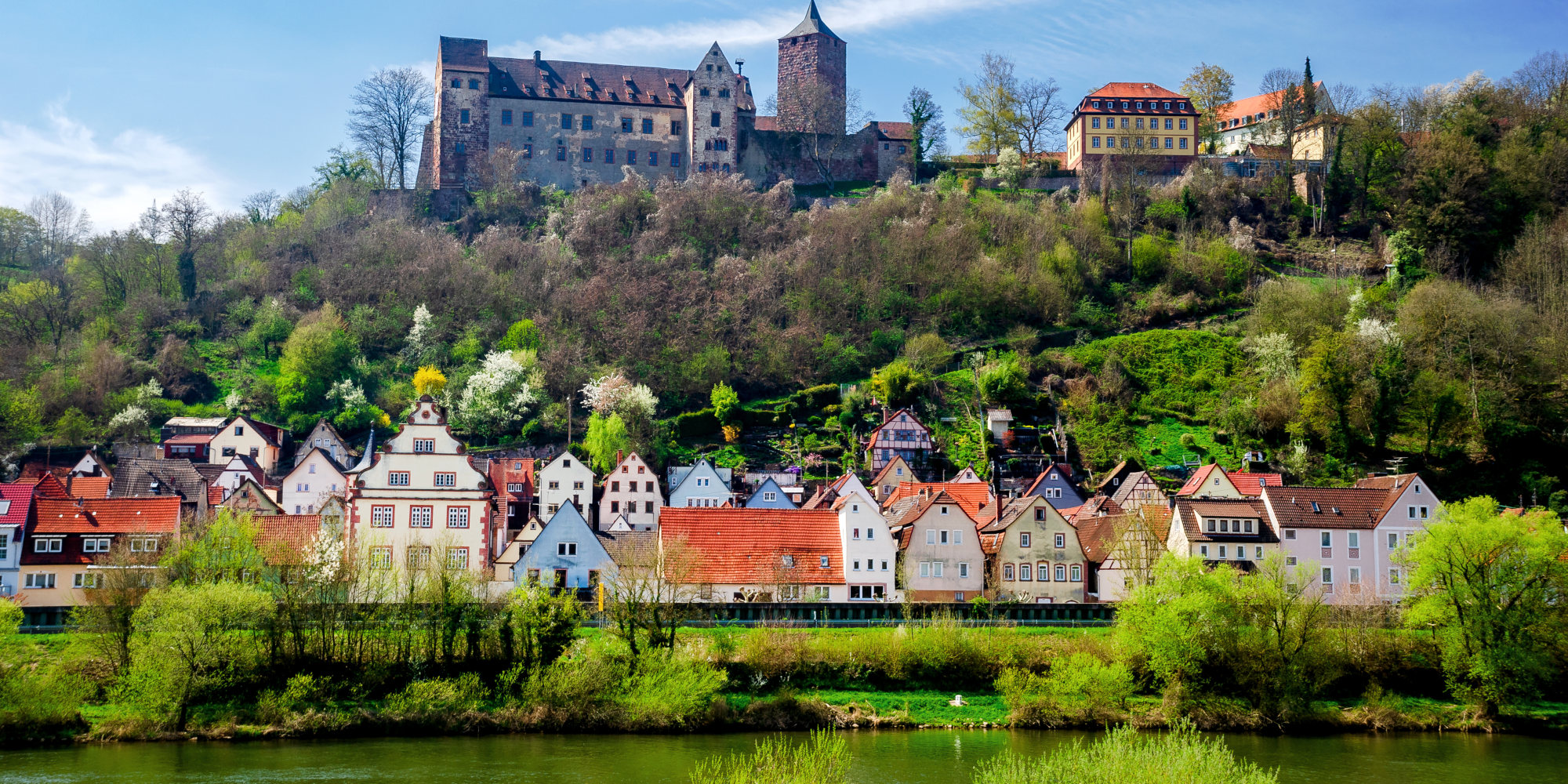 Rothenfels am Main mit Burg im Landkreis Main-Spessart